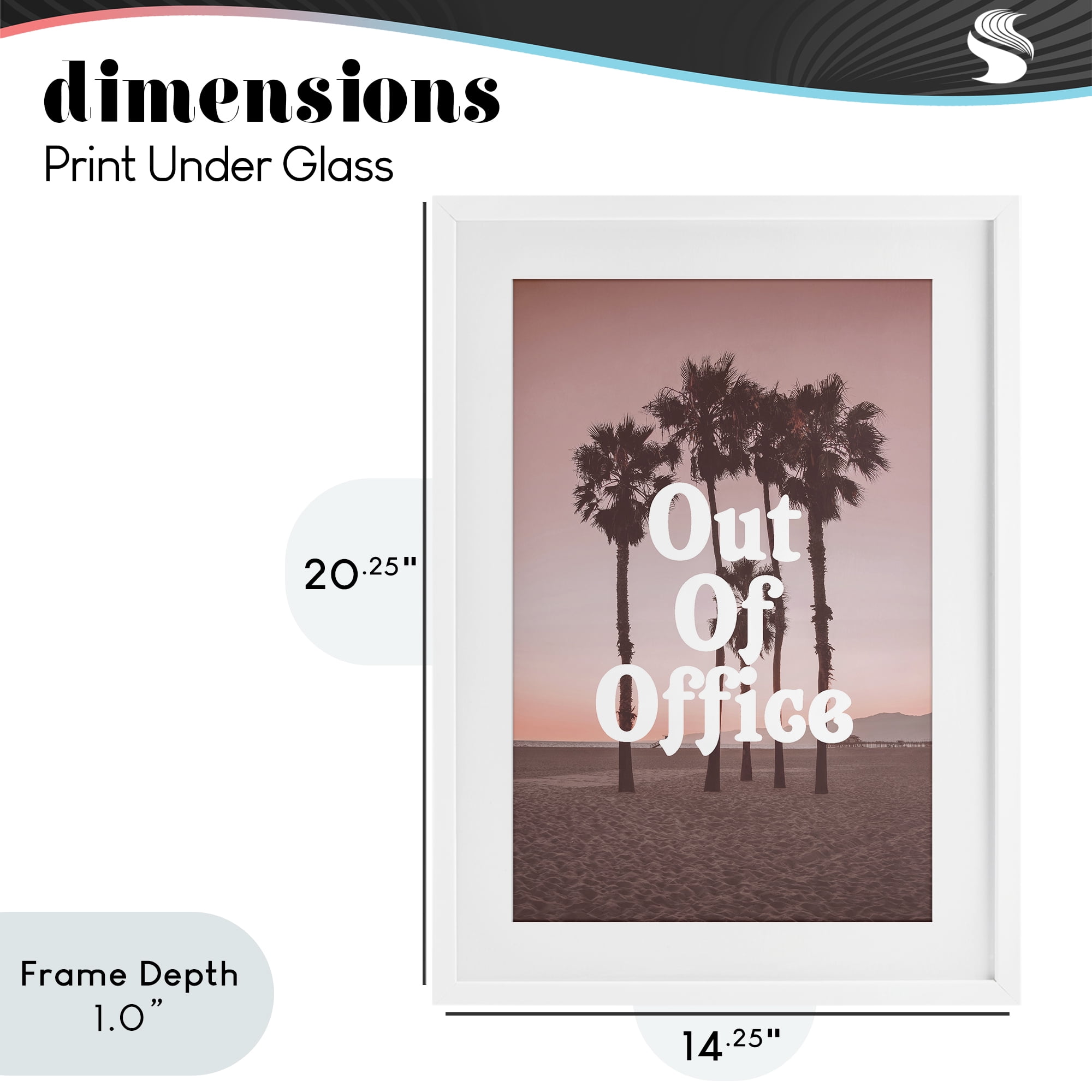 Stupell Industries Out Of Office Tropical Escape White Framed Print Under Glass, design by Lil' Rue