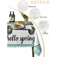 thumbnail image 5 of Hello Spring Rectangle Tablecloth, Easter Flowers Green Truck Floral Blue Plaid Waterproof & StainResistant Tablecloth, Washable Oil-proof Table Cover for Dining/Party/Wedding/Buffet 60x102 In, 5 of 9