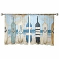 thumbnail image 3 of Blue Coastal Sheer Curtains 54 Inches Length 2 Panels Set, Window Sheer Curtains for Living Room/Bedroom, Ocean Nautical Anchor Wood Barn Beach Light Filtering Rod Pocket Curtain 52'' x 54'' x 2, 3 of 7