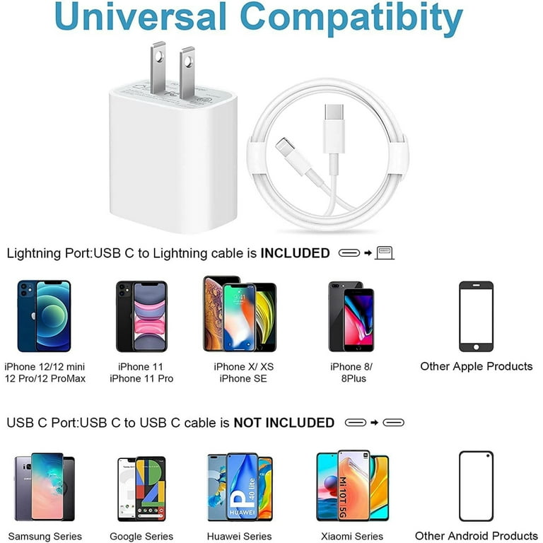 Apple cargador 20w-Compatible:iPhone Mini / 13 / 13 Pro / 13 Pro Max iPhone  mini /12 / 12 Pro / 12 Pro /12 Pro Max iPhone 11 / 11Pro / 11 Pro