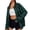 Darkgreen, variant on Oversized Plaid Shacket for Women Long Sleeve Button Down Shirt Jacket Casual Loose Fall Shirt Coat with Pocket