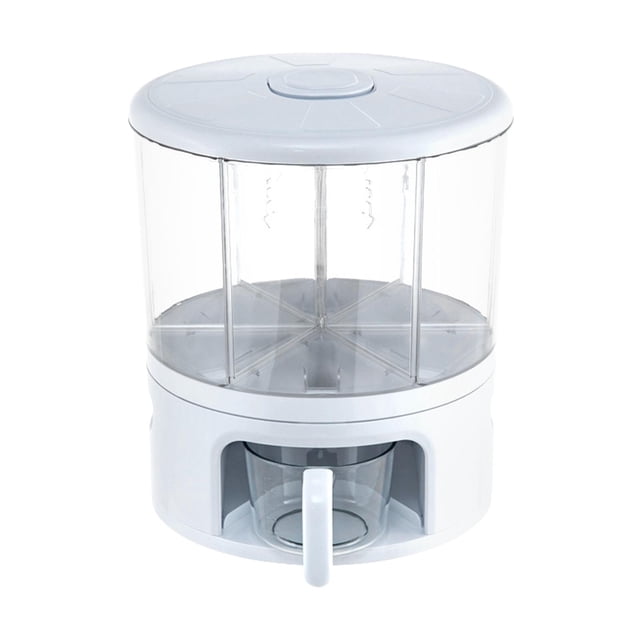 Dispensador de cereales, contenedor de alimentos, organización hermética giratoria de 360 degree, dispensador de alimentos secos, cubo de arroz para granos
