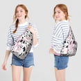 thumbnail image 4 of Rustic Cow Print Sling Backpack - Fashionable Black & White Cattle Design Crossbody Bag, Compact Travel Pack for Students & Photographers, 4 of 4