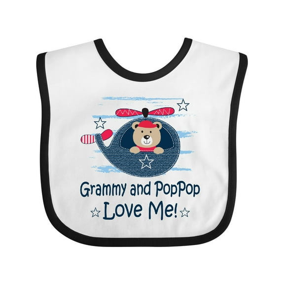Inktastic Grammy and Poppop Grandson Bear Boys Baby Bib