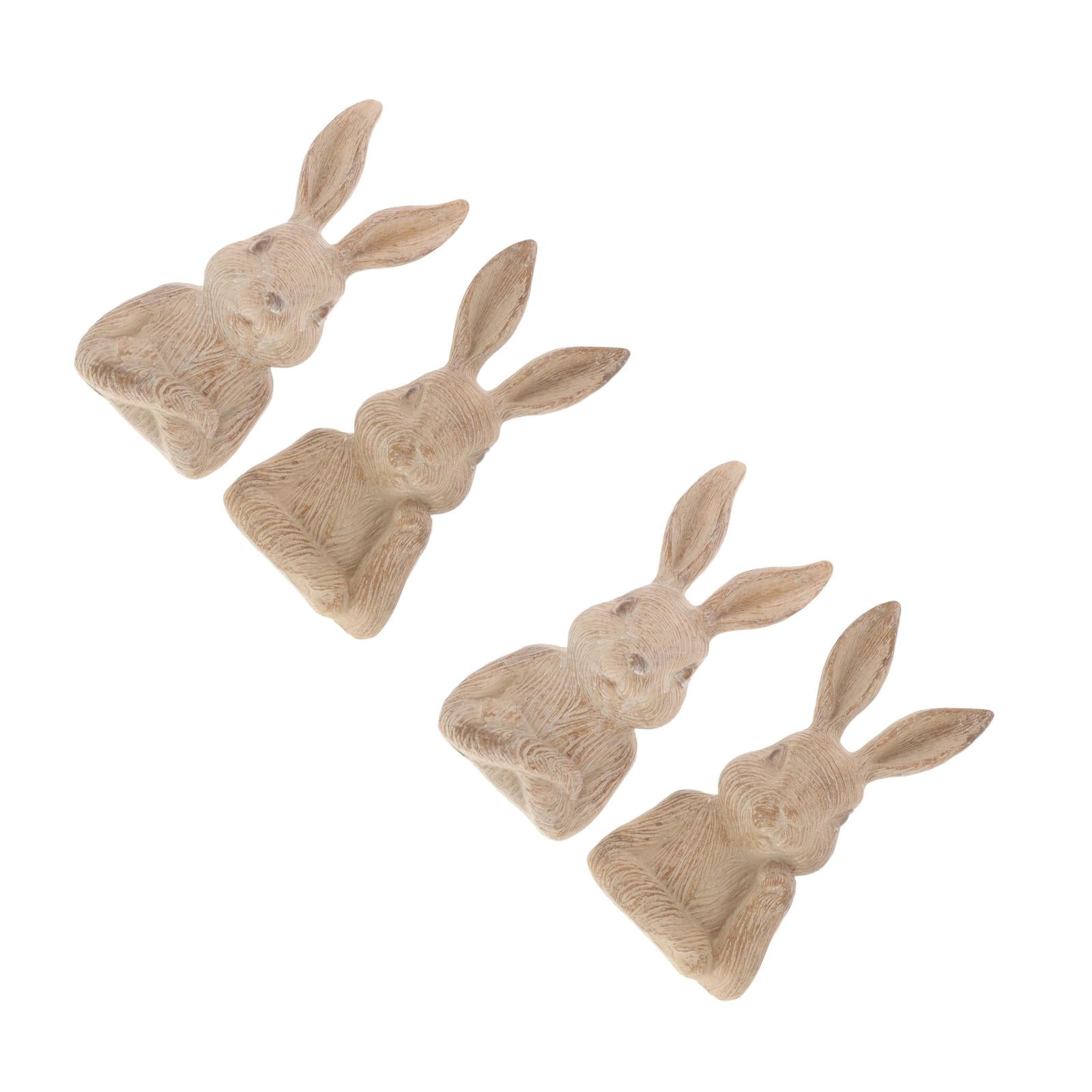 unbranded 4 pcs  Resin Easter Rabbit Model Small Easter Bunny Figurine Rabbit Adornment Bonsai Decor