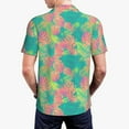 thumbnail image 3 of Balery Colorful Palm Leaves Printed Men’s Short Sleeve Polo Shirt, Midweight Men's Shirt,Golf Polo shirts -Large, 3 of 8