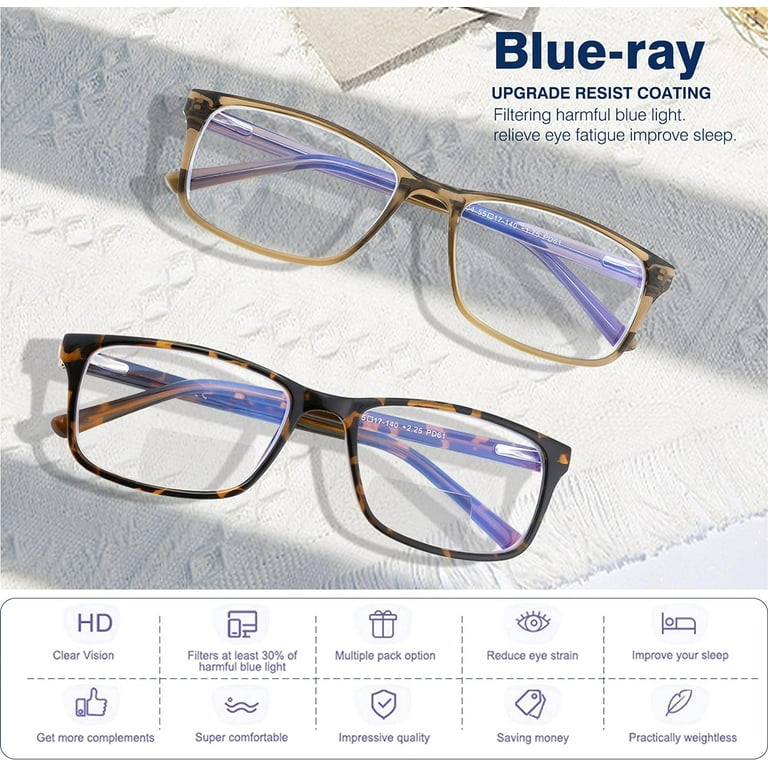 Bifocal Reading Glasses Clear Top Blue Light Blocking Computer Readers Walmart