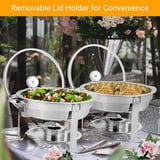 ROVSUN Set da 5 qt 2 pezzi di strofinamento per buffet, in acciaio inox, per catering, buffet e scaldini, set con coperchio e vassoio antigoccia per