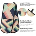 thumbnail image 2 of Yayeee Double Oven Mitt Kitchen Heat Resistant Baking 35" x7" Quilted Glove, Green Stripes, 2 of 6