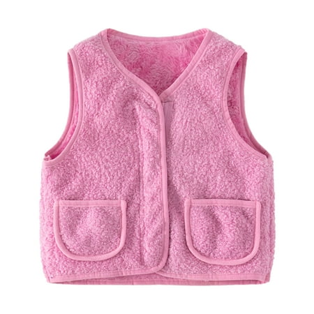 

Toddler Children Girls Boys Solid Warm Thick Spring Winter Sleeveless Vest Clothes Coat Zipper For Babys Clothes