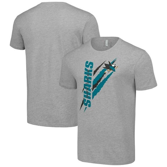 Men's Starter Heather Gray San Jose Sharks Color Scratch T-Shirt