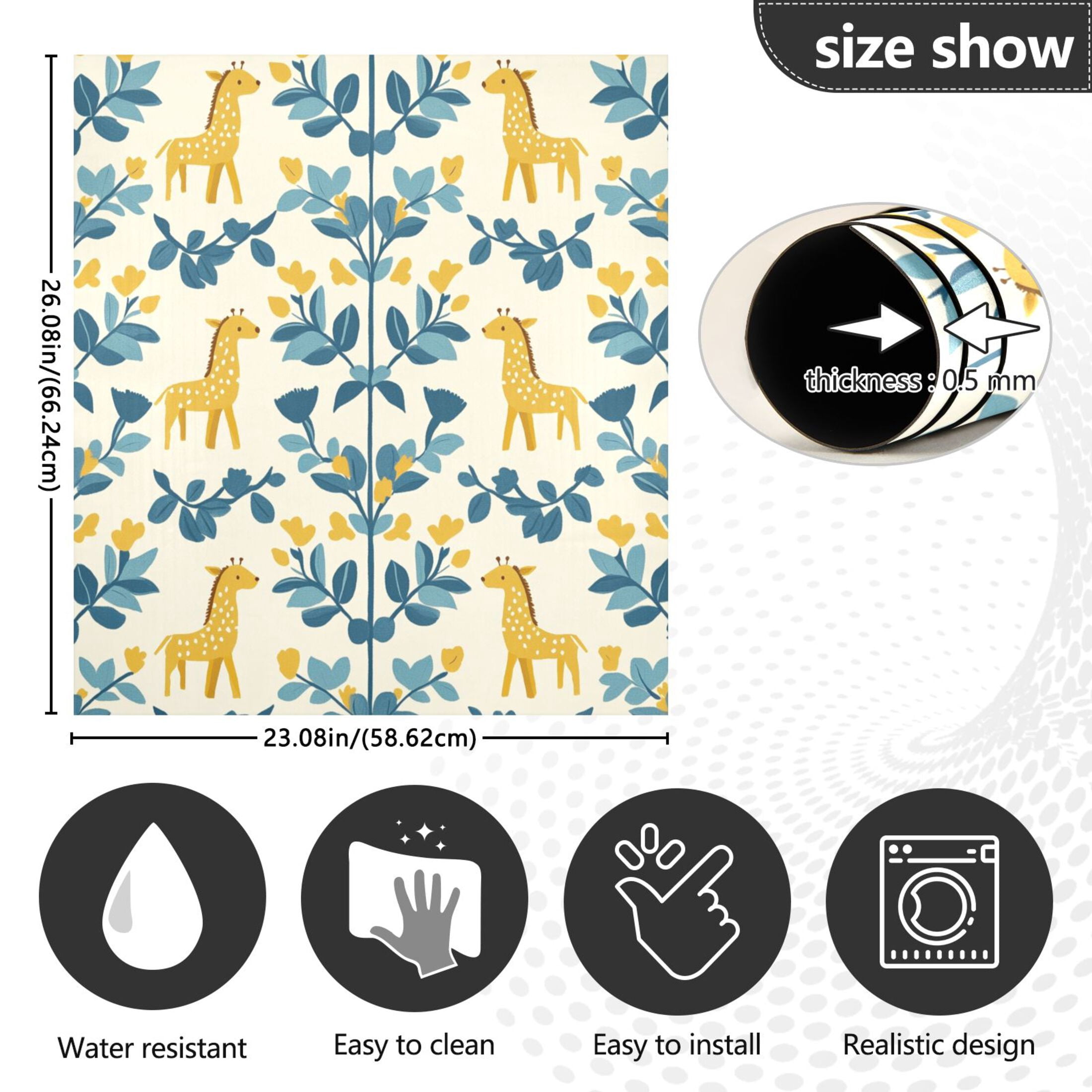 Dishwasher Magnetic Sticker 23x26 Inch Refrigerator Magnetic Sticker Washing Machine Magnetic Sticker Kitchen Panel Magnetic Sticker Home Decor Cool Cartoon Giraffe