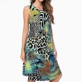 thumbnail image 2 of Safari Animal Print Vibrant Spring Summer Dresses For Women Fashion Dress Casual Sleeveless Loose Sundress With Pockets, 2 of 4