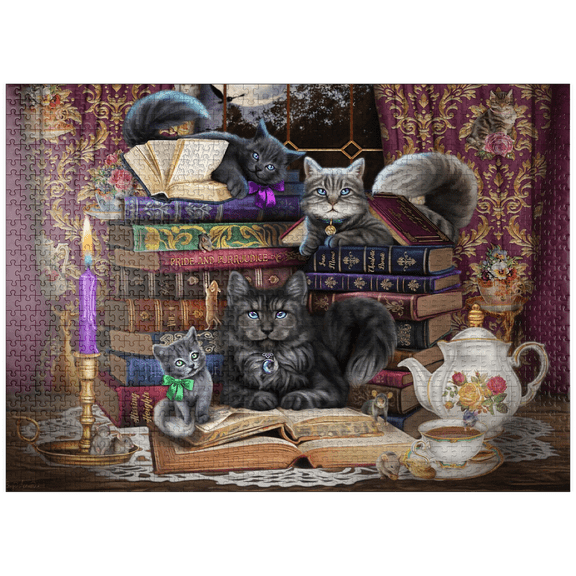 MyPuzzle - Storytime Cats - Brigid Ashwood - Premium 1000 Piece Jigsaw Puzzle for Adults