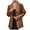 Brown, variant on Women's Stylish Double PU Leather Jacket Coat Elegant Suit Outerwear