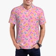 thumbnail image 1 of Fotbe Donut Pattern Men’s Golf Polo Shirt – Breathable Performance Golf Shirt with Button-Down Collar-Small, 1 of 6