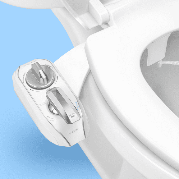LUXE Bidet NEO 320 Plus – Warm Water Bidet Attachment, EZ-Lift Hinges, 360° Self-Clean (Chrome)
