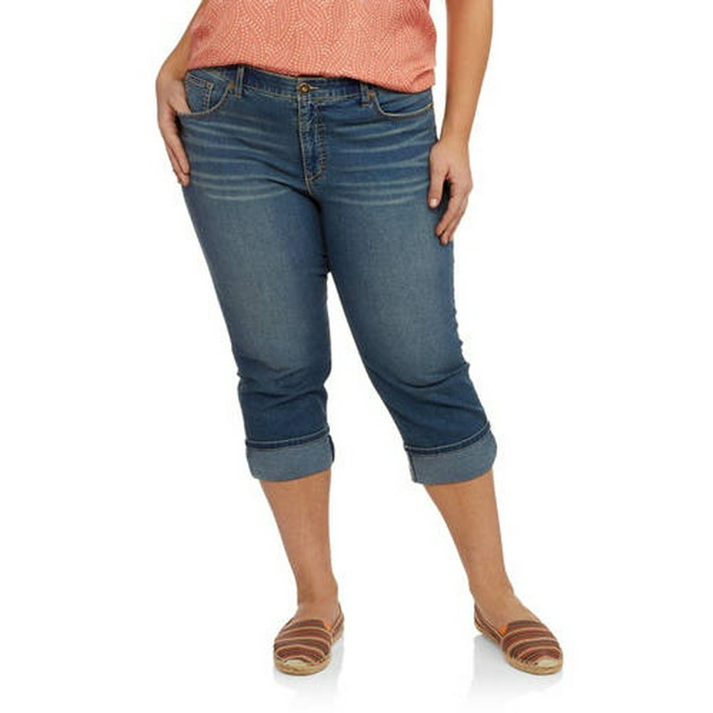 Faded Glory Women's Plus Comfort Waist Capri Jean