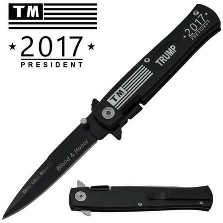 TRUMP 2017 All Black Assisted Opening Knife