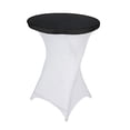 thumbnail image 4 of BalsaCircle Black Fitted Spandex Cocktail Table Top Stretch Cover Catering Table Linens, 4 of 6