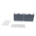 thumbnail image 1 of Soporte para jabón con tapa abatible, ganchos para colgar en la pared del baño, caja de drenaje, organizador de estante gris (caja doble), 1 of 5