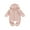 Pink, variant on Kiapeise Newborn Baby Girl Boy Hooded Romper Long Sleeve Waffle Knitted Jumpsuit Outfits for Infant Kids