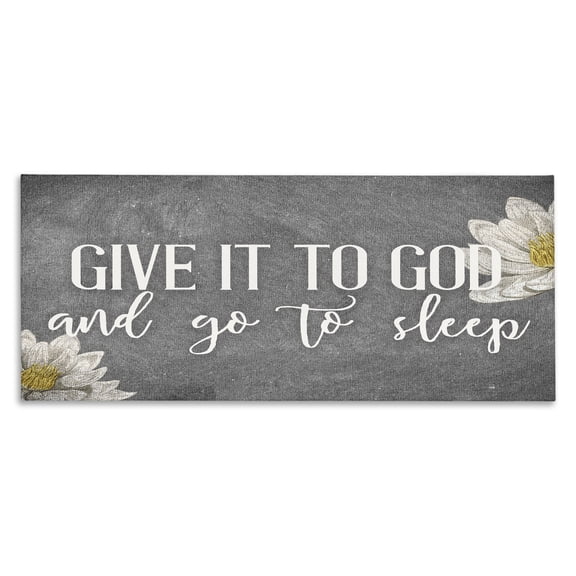 Stupell Industries Shabby Chic Give It to God Grey Phrase Canvas Art, 24 x 10, by Kim Allen