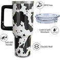 thumbnail image 2 of Brown Cow Print Tumbler with Lid and Straw, Stainless Steel 40oz Tumbler with Handle, Cow Print Travel Coffee Mug Water Bottle, Highland Cow Gifts Cups for Women and Girls, 2 of 6