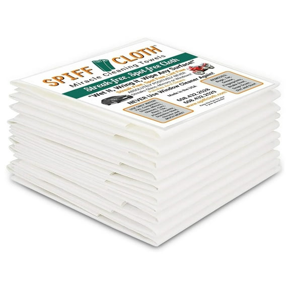 Cleaning Towels (10-Pack), Streakfree Cloths for Multi-Purpose Cleaning, Chemical Free, 16" x 16" Reusable and Washable