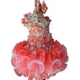 thumbnail image 3 of Jenniferwu G016 Infant Toddler Baby Newborn Little Girl's Pageant Party Birthday Dress Peach Size 5T, 3 of 7