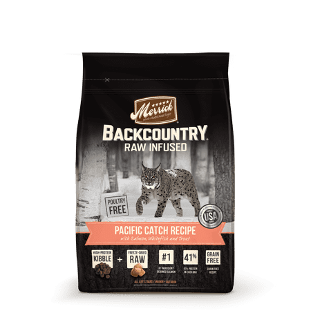 Merrick Backcountry Grain-Free Raw Infused Pacific Catch Recipe Dry Cat Food, 10 (Best Raw Cat Food)