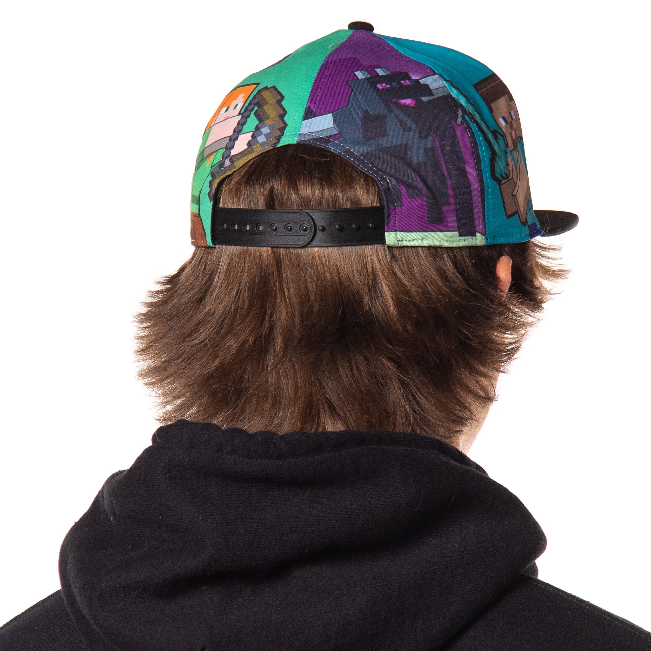Minecraft Sublimated Allover Character Scenes Design Adult Adjustable Snapback Hat Baseball Cap OSFM