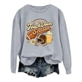 thumbnail image 2 of YVNAURA Womens Game Day Football Sweatshirt Funny Letter Graphic Print Long Sleeve Crewneck Pullover Casual Fan Tops for Touchdown Season Stadium Events, Grey,XXXL, 2 of 6