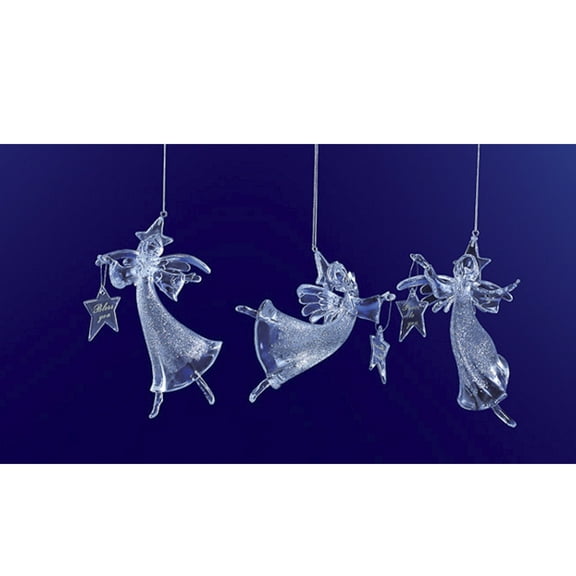 Icy Giftware Icy Crystal Glitter Angel Christmas Ornaments - 6" - Set of 6