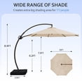 thumbnail image 2 of JUSTLET 12ft Curvy Cantilever Offset Hanging Market Patio Umbrella with Base, Beige, 2 of 9