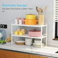thumbnail image 3 of 3 Pack Kitchen Cabinet Organizer Shelf, Stackable Expandable Shelves Organizers for Kitchen Cabinet Countertop Storage, Adjustable Counter Cupboard Pantry Organizer Shelf Rack Stand, Length:25.5 Inch, 3 of 18