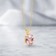 thumbnail image 4 of Gem Stone King 14K Yellow Gold Peach Nano Morganite Pendant Necklace for Women (3.88 Cttw, Gemstone October Birthstone, Oval 11X9MM, With 18 inch Chain), 4 of 4