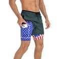 thumbnail image 4 of LRD Men's Workout Shorts with Compression Liner 5 Inch Inseam Charcoal / Stars and Stripes L, 4 of 6