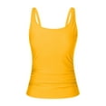 thumbnail image 4 of Linfrsh Womens Blouson Tankini Top No Bottom Loose Fit Swim Top Modest Tank Top Yellow,S, 4 of 5