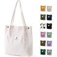 thumbnail image 1 of GFDYREE Sac Fourre-Tout Mode pour Femme Fille en Velours Côtelé avec Poche Intérieure, 1 of 5