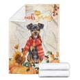 thumbnail image 2 of Happy Thanksgiving Miniature Pinscher with Turkey Pumpkins Autumn Vibes Cozy Fleece Blanket Mini Pin Dog Lover Warm Soft Throw Blanket - 12018, 2 of 5