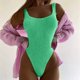 thumbnail image 1 of WILLBEST Trajes de Baño de Natación Para Mujer Trajes de Baño de Cintura Alta Para Mujer Traje de Baño Cruzado Con Lazo En La Espalda Traje de Baño Monokini Traje de Baño de 1 Pieza, 1 of 5