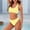 A1121 Yellow, variant on 2 Piece Bikini Sets for Women Scoop Neck Halter Top High Waisted Bottom Bathing Suits Wide Straps Tummy Control Sporty Swimsuits