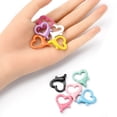 thumbnail image 3 of 1 set 10pcs 10 colors Spray Painted Eco-Friendly Alloy Lobster Claw Clasps Cadmium Free Nickel Free Lead Free Heart Mixed color 26x22x5.5mm Hole: 2mm 1pc/color, 3 of 5