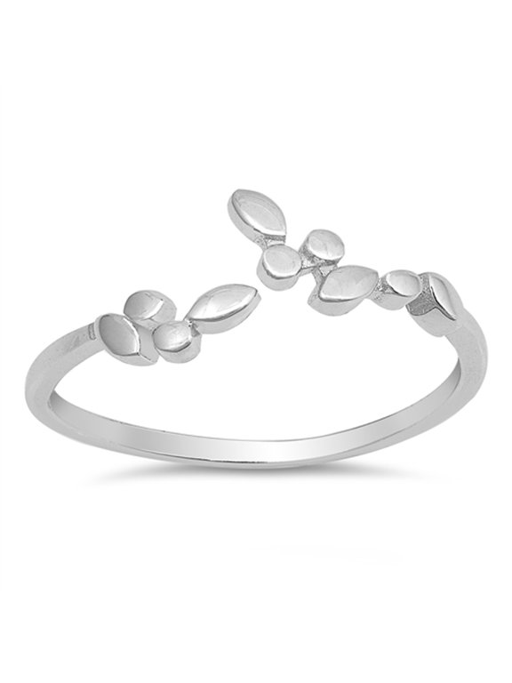 Tree Branch Little Leaves Open Vine Ring 925 Sterling Silver Band Jewelry Female Male Unisex Size 8