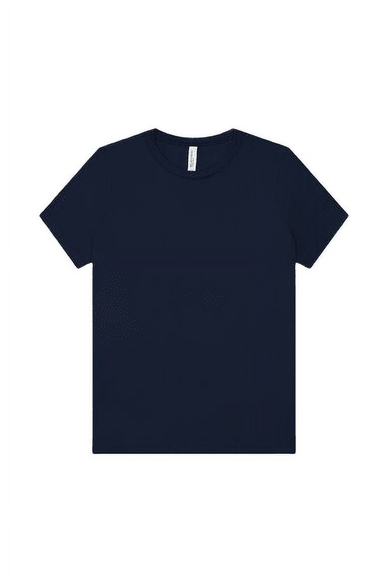 BELLA+CANVAS Ladies Crew Neck Personalized T-Shirt, Create your own Designs, Navy, Large