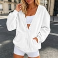 thumbnail image 2 of bravefron Women's Velour Cardigan Coat Jacket Long Sleeve Open Front Outerwear Soft Warm Button Jacket with Side Pockets Fall Velvet Casual Jackets, 2 of 5