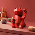 thumbnail image 3 of Escultura de resina gato de la suerte estatua decoración moderna decoración del hogar-rojo L, 3 of 4