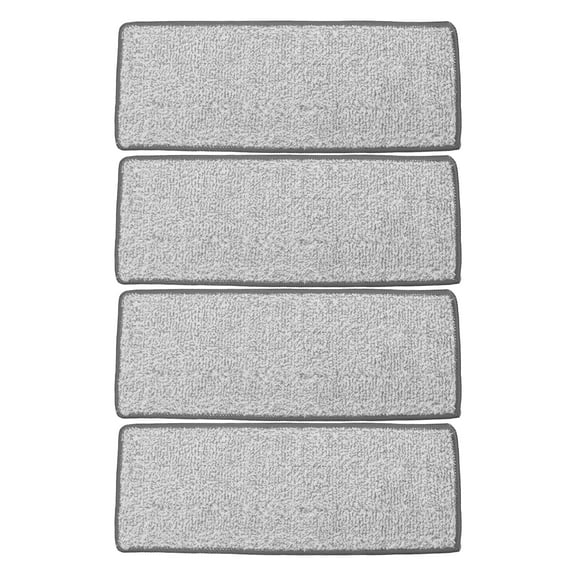 WHAMVOX 4pcs Washable Microfiber Flat Mop Pads 12.97x4.91 Inch Replacement for Squeeze Cleaning Mop Heads
