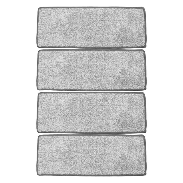 GOOHOCHY 4 almohadillas de microfibra de repuesto para mopa húmeda y seca, recambios de limpieza comercial reutilizables para cualquier sistema de mopa plana de microfibra.